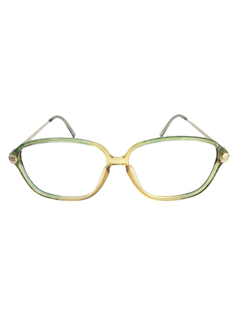 Vintage Christian Dior Eyeglasses Frames Retro Glasses 60s 70s Green Yellow 2882